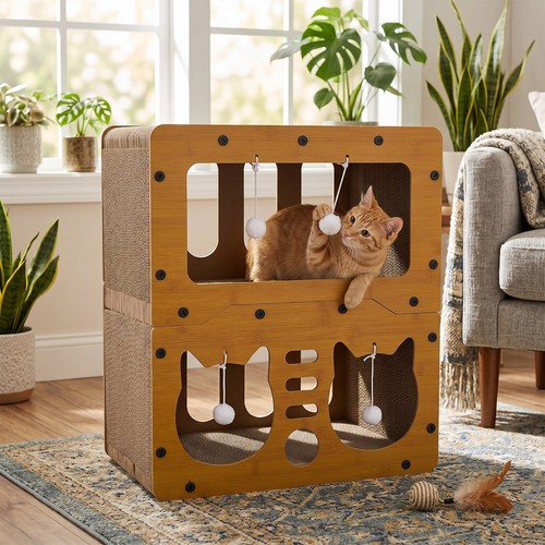 Cat play house scratcher - play,