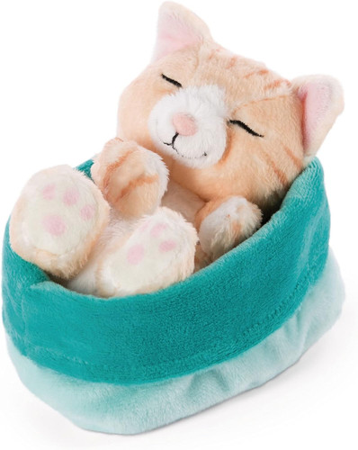 Soft toy cat blue green - soft, blue-green