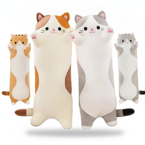 Long cat plush pillow - cat, huggable