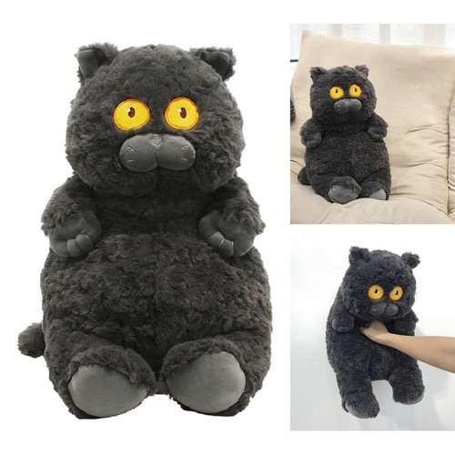Black cat plush toy - cat, soft