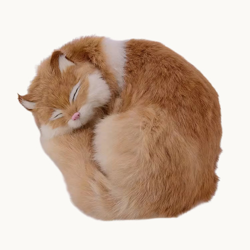 Realistic sleeping cat plush - sleeping,