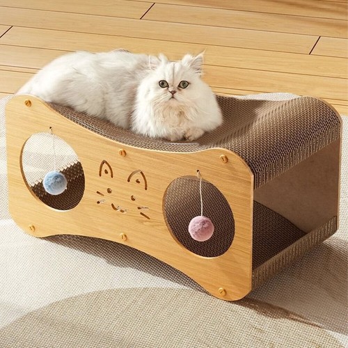 Cat bed house scratcher - house,