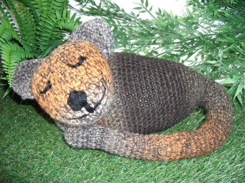 Hand crocheted sleeping cat - hand-crocheted,