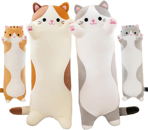 Long cat plush pillows cute - cat, pillows,